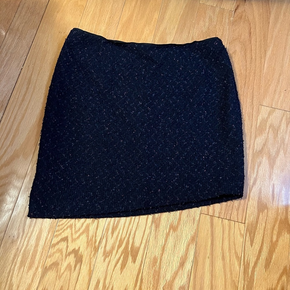 Elie Tahari Tweed Pencil Asymmetrical Skirt - Blue & Speckled 12